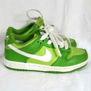 Nike Dunk Low PS Kids Shoes Size 12C  Chlorophyll White Vivid Green DH9756 301
